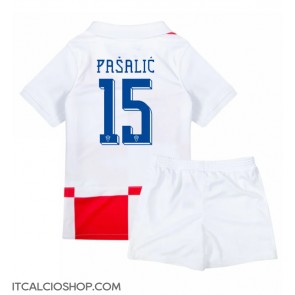 Croazia Mario Pasalic #15 Prima Maglia Bambino Europei 2024 Manica Corta (+ Pantaloni corti)